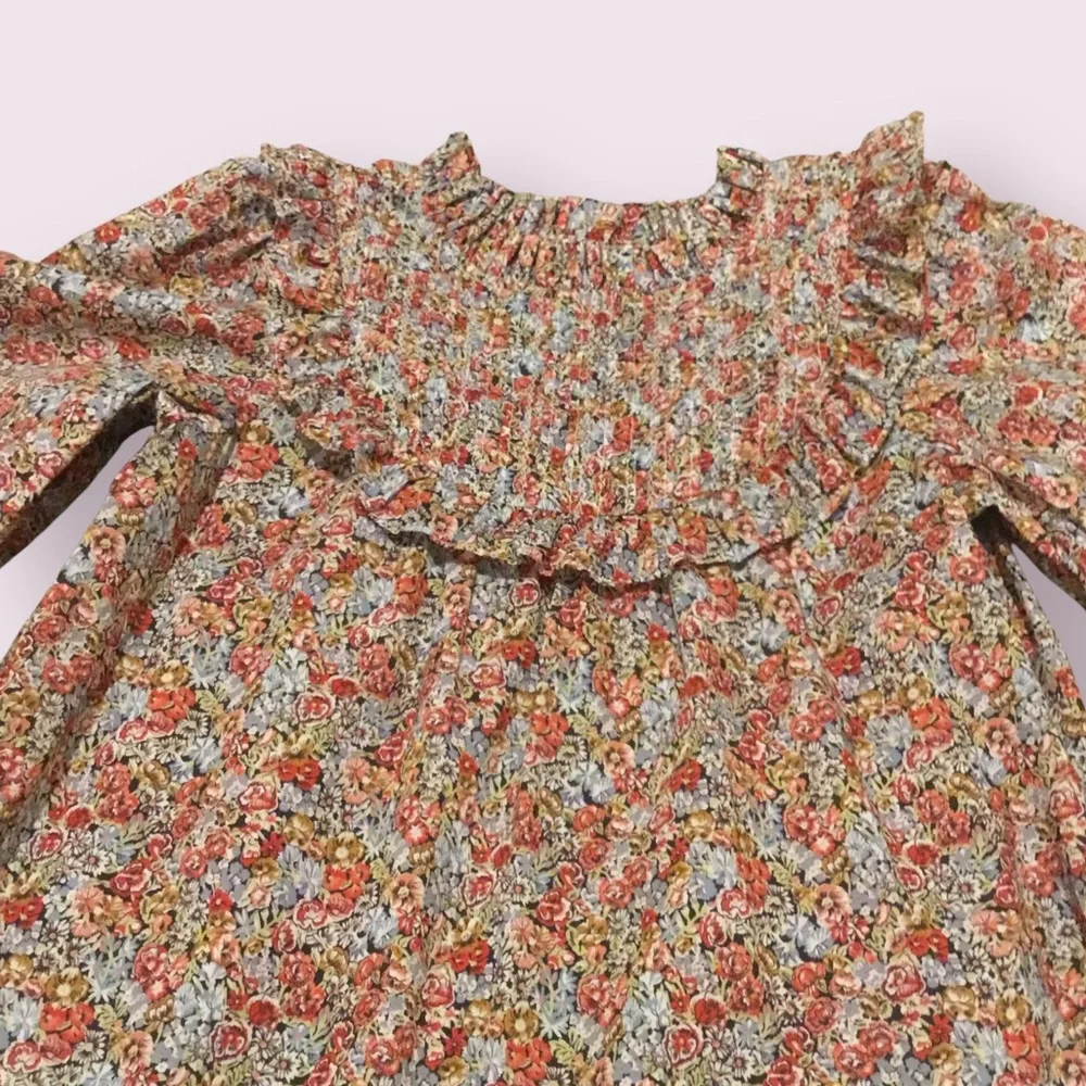 Doen Girls Floral Ruffle Hem Dress